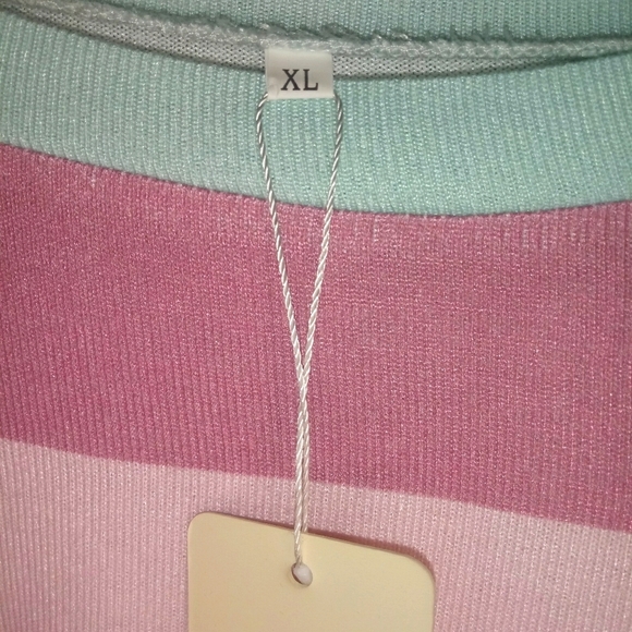 Long Sleeve multi colored lightweight round Neck Pullover sweater blouse - Picture 10 of 15